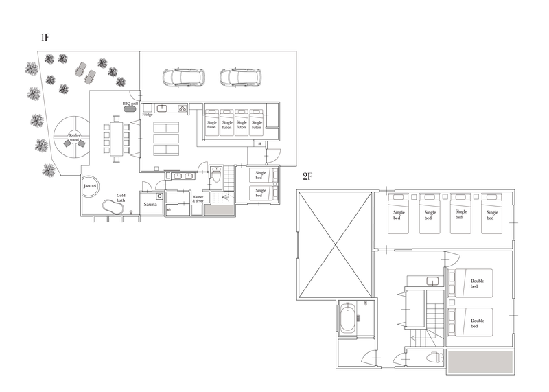 LAKE SAUNA RESORT SUITE VILLA 惺 -SHOU- 間取り図